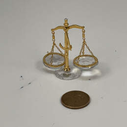 Designer Swarovski Gold-Tone Crystal Cut Stone Balance Scale Figurine alternative image