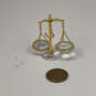 Designer Swarovski Gold-Tone Crystal Cut Stone Balance Scale Figurine image number 2