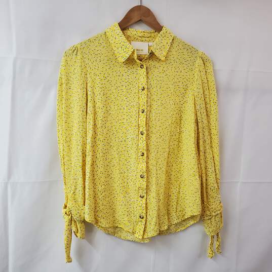 Anthropologie Maeve Yellow Button Up LS Shirt Women's 6 image number 1