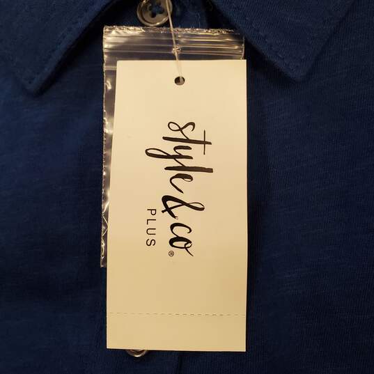 Style & Co Women Blue Polo 3X NWT image number 5