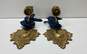 2 Vintage Brass Candlestick Wall Hanging 2 Pc Wall Sconce Candelabra image number 5