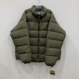 NWT Mens Olive Green Long Sleeve Full-Zip Puffer Jacket Coat Size XXL