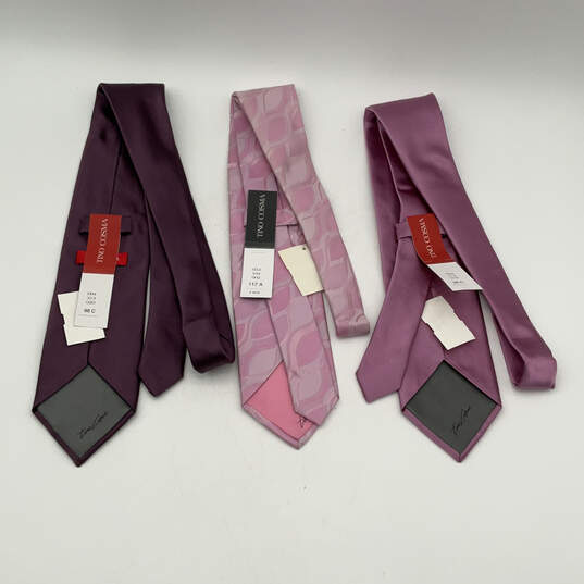 NWT Mens Pink Silk Adjustable Four In Hand Pointed Neckties Lot of 3 image number 2