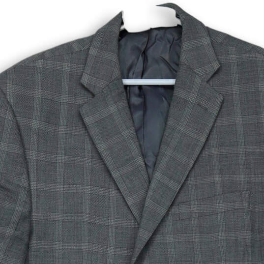 Womens Gray Check Single Breasted Notch Lapel Two Button Blazer Size 43S image number 3