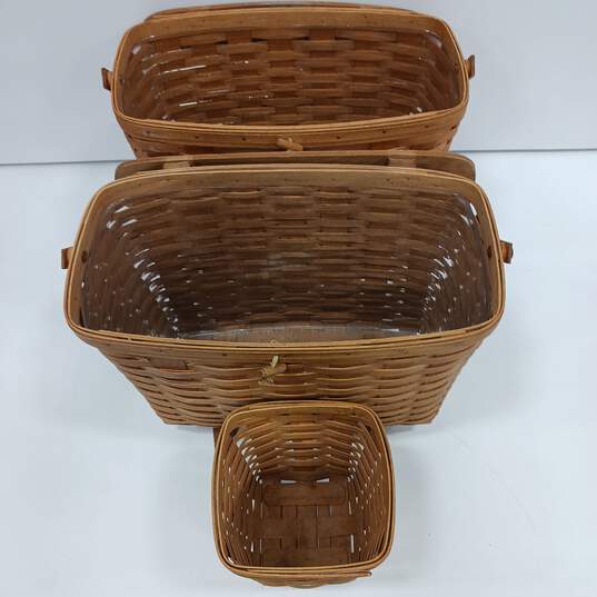 Longaberger Baskets Assorted 3pc Lot image number 6