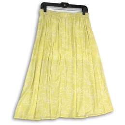 Nine West Womens Yellow Floral Elastic Waist Pleated Pull-On A-Line Skirt Size M alternative image