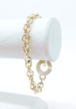 Tiffany & Co 925 T & Co 1837 Interlocking Circles Toggle Clasp Cable Chain Bracelet 22.7g