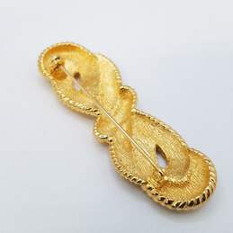 Christian Dior Vintage Gold Tone Twisted Rope Knot Pin Brooch 19.0g alternative image