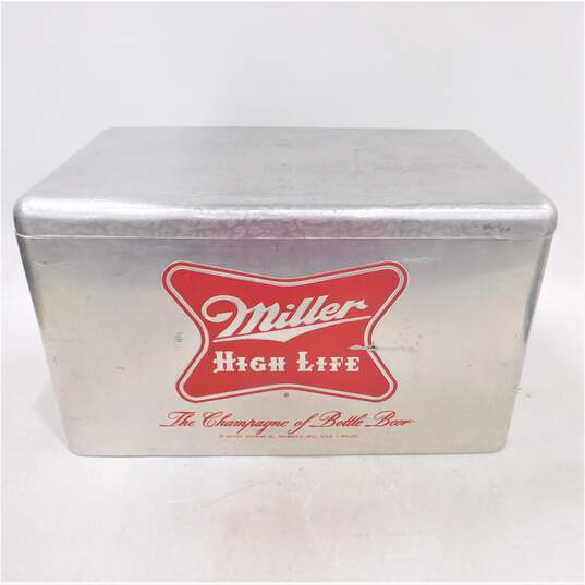 Vintage Miller High Life Aluminum Cronstroms Beer Cooler Chest Ice Box Metal image number 5
