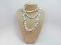 VNTG Mid Century White Milk Glass Beaded Necklaces image number 1