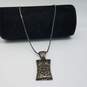 SO Sterling Silver Open Work Rectangle Pendant 23" Necklace 20.9g image number 3