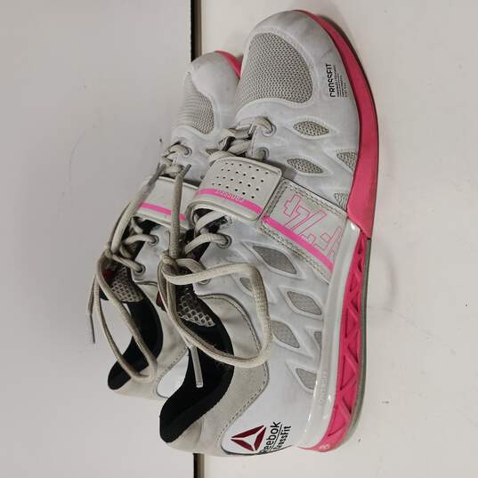 Buy the Reebok Women's CrossFit CrossFit White/Pink Athletic Shoes Size 8 |