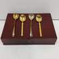 Bamboo Gold Tone 52pc Flatware Set in Wood Case image number 6