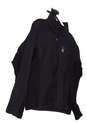 Mens Black Long Sleeve Collared Lined 1/4 Zip Fleece Jacket Size Small image number 2