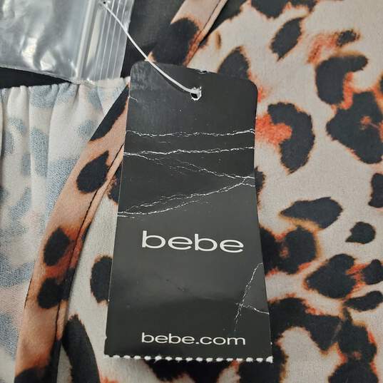 Bebe Women Brown Leopard Blouse M NWT image number 8