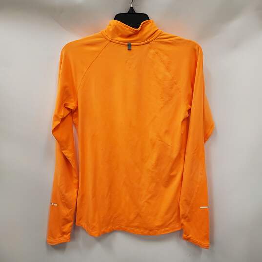 Nike Men Orange Half Zip Activewear Shirt S image number 1