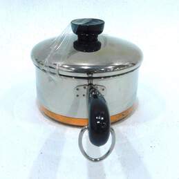 Vtg 1801 Revere Ware 1 Qt Sauce Pan Pot Copper Clad Bottom & Lid alternative image