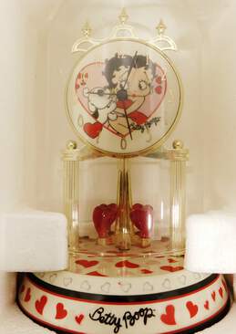 Betty Boop Porcelain Anniversary Collectible Clock IOB alternative image