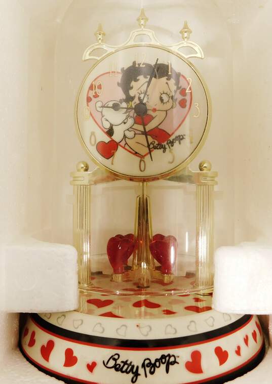 Betty Boop Porcelain Anniversary Collectible Clock IOB image number 2