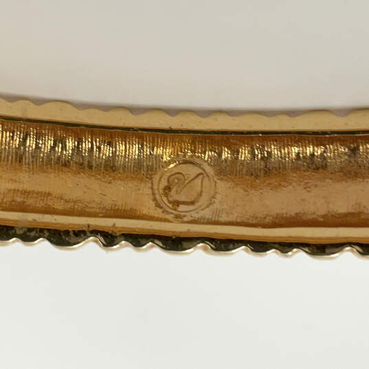Designer Swarovski Gold-Tone Rhinestone Hinged Bangle Bracelet w/ Dust Bag image number 3