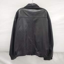 VTG Luis Alvear MN's 100% Leather & Polyester Lining Black Leather Bomber Jacket Size XL alternative image