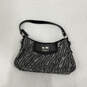 Womens Silver Gray Zebra Print Leather Inner Pocket Zipper Top Shoulder Bag image number 1