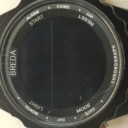 Breda 9303 All Black Digital Stainless Steel Watch image number 2