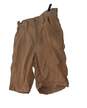 Mens Tan Flat Front Pockets Casual Cargo Shorts Size 32 image number 2