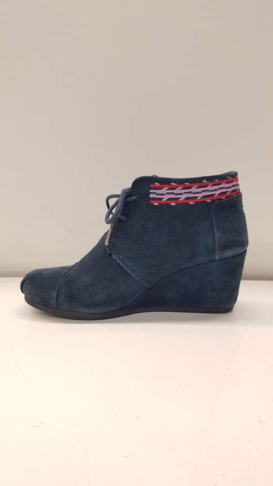 Toms Blue Suede Wedge Boots Women US 8 image number 2