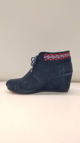 Toms Blue Suede Wedge Boots Women US 8 alternative image