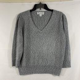 Certified Authentic Women's Grey St. John 3/4 Sleeve Sweater, Sz. 10