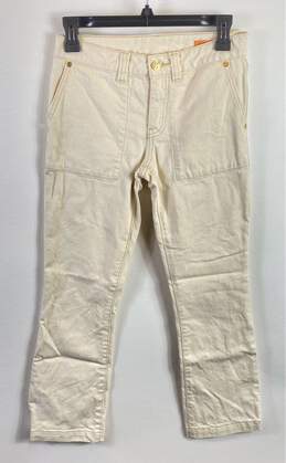 Ted Baker Women Ivory Cropped Bootcut Jeans Sz 24