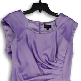 NWT Womens Lavender Pleated Short Sleeve Back Zip Mini Dress Size 16