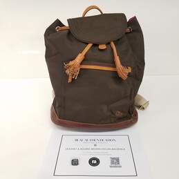 Dooney & Bourke Brown Nylon Drawstring Backpack