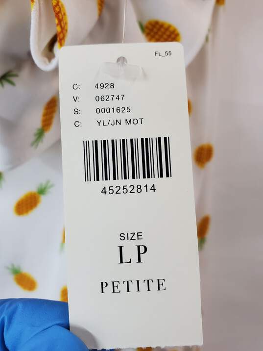 Anthropologie Larke White Pineapple Dress Size LP Petite image number 5