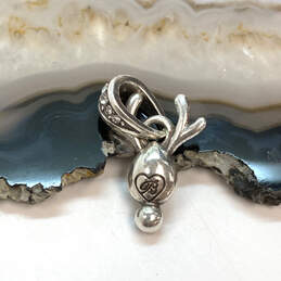 Designer Brighton Silver-Tone Reindeer Cubic Zirconia Stone Chain Pendant alternative image