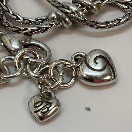 Designer Brighton Silver-Tone Chain Twist Lariat Pearl Pendant Necklace image number 4