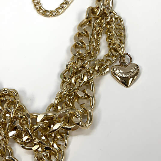 Designer Juicy Couture Gold-Tone Multi Strand Link Chain Necklace image number 4