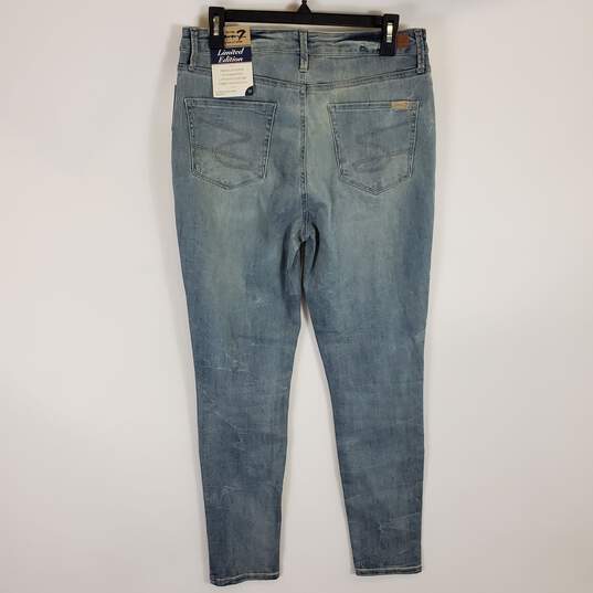Seven7 Women Blue Skinny Jeans Sz10 NWT image number 5