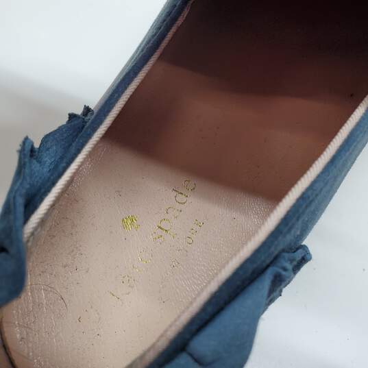 Kate Spade Womens Size 9M Blue Lilly Ruffle Suede Round Toe Slip On Sneakers Sz 8 1/2 image number 6