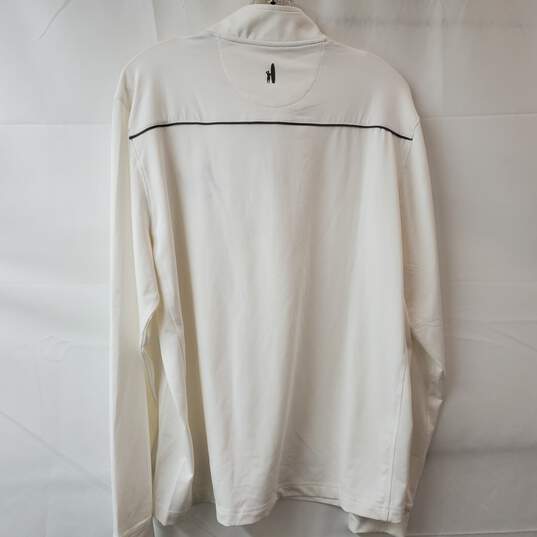 Johnnie-O White Pullover 1/4 Zip LS Shirt Men's L image number 2