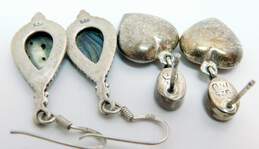 Artisan 925 Dendritic Agate Pendant Beaded Necklace & Heart & Abalone Earrings alternative image