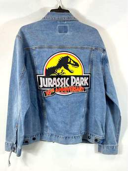Universal Studios Men Blue Jurassic Park Jean Jacket XL alternative image