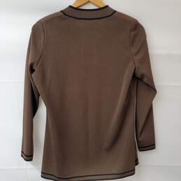 Misook Petite Acrylic Brown Open Front Cardigan Sweater Women's SM alternative image