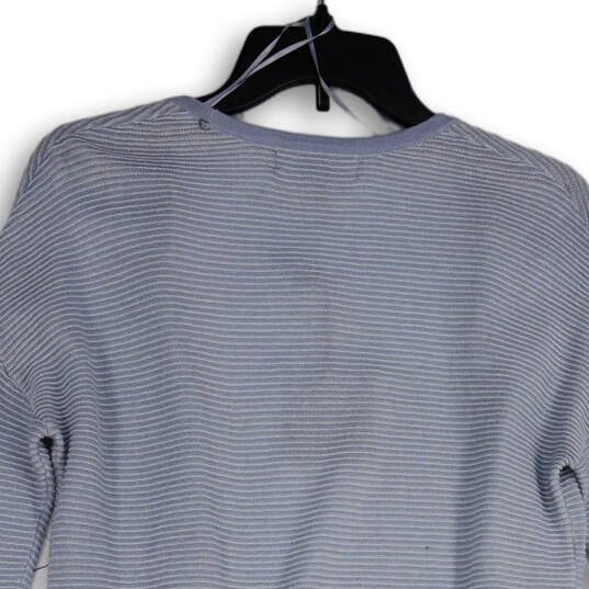 NWT Womens Blue Knitted Pinstripe Open Front Cardigan Sweater Size XS image number 4