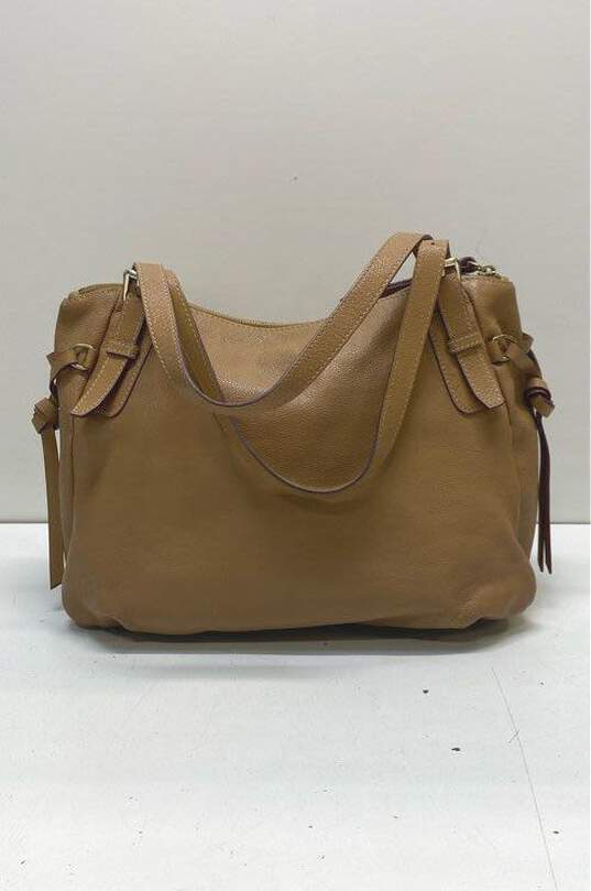 Dooney & Bourke Nina Beige Pebbled Leather Shoulder Handbag image number 2