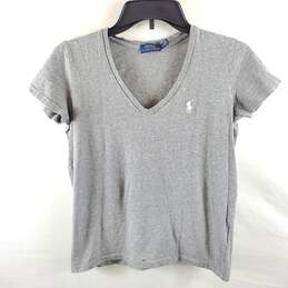 Polo Ralph Lauren Women Grey V Neck Shirt S