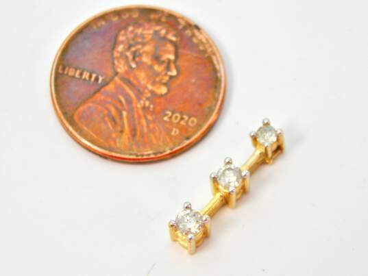 10K Yellow Gold 0.24CTTW Diamond Graduated Pendant 0.7g image number 4