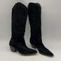 NWT Zara Womens Black Suede Mid Calf Cowgirl Western Dress Boots Size EU 39 image number 3