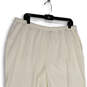 Womens White Elastic Waist Flat Front Straight Leg Ankle Pants Size XL image number 3